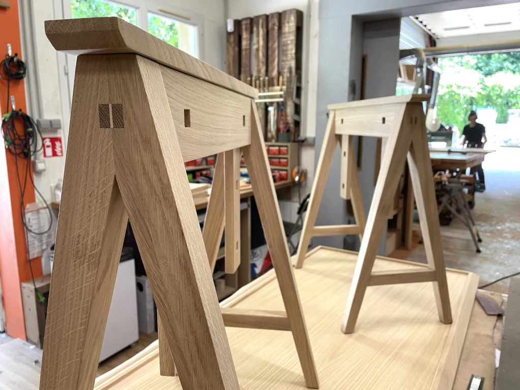 Tréteaux en bois pour bureau et table